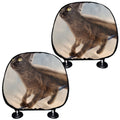Halloween Flying Witch Cat Print Car Headrest Covers