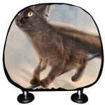 Halloween Flying Witch Cat Print Car Headrest Covers