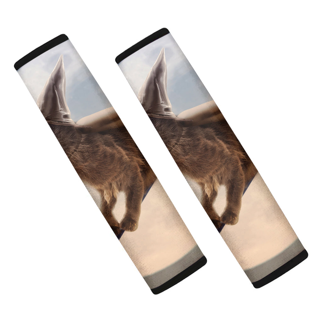 Halloween Flying Witch Cat Print Car Seat Belt Covers
