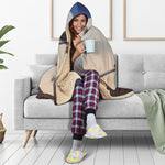 Halloween Flying Witch Cat Print Hooded Blanket