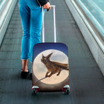Halloween Flying Witch Cat Print Luggage Cover
