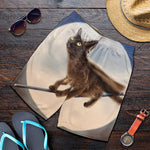 Halloween Flying Witch Cat Print Men's Shorts