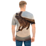 Halloween Flying Witch Cat Print Men's T-Shirt