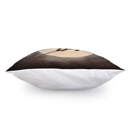 Halloween Flying Witch Cat Print Pillow Cover