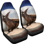 Halloween Flying Witch Cat Print Universal Fit Car Seat Covers