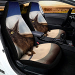 Halloween Flying Witch Cat Print Universal Fit Car Seat Covers