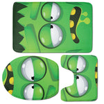 Halloween Frankenstein Face Print 3 Piece Bath Mat Set