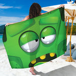 Halloween Frankenstein Face Print Beach Sarong Wrap