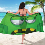 Halloween Frankenstein Face Print Beach Sarong Wrap