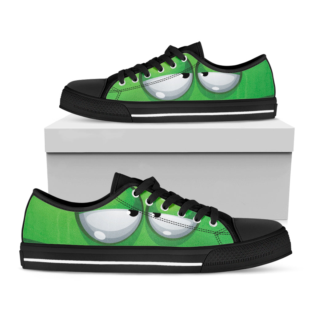 Halloween Frankenstein Face Print Black Low Top Shoes 