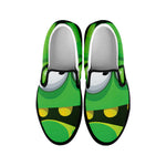 Halloween Frankenstein Face Print Black Slip On Shoes