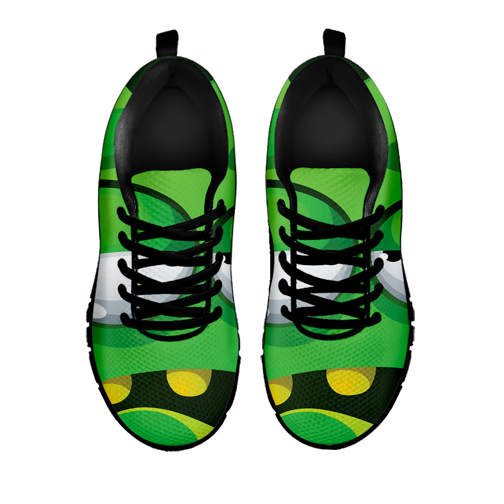 Halloween Frankenstein Face Print Black Sneakers