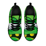 Halloween Frankenstein Face Print Black Sneakers
