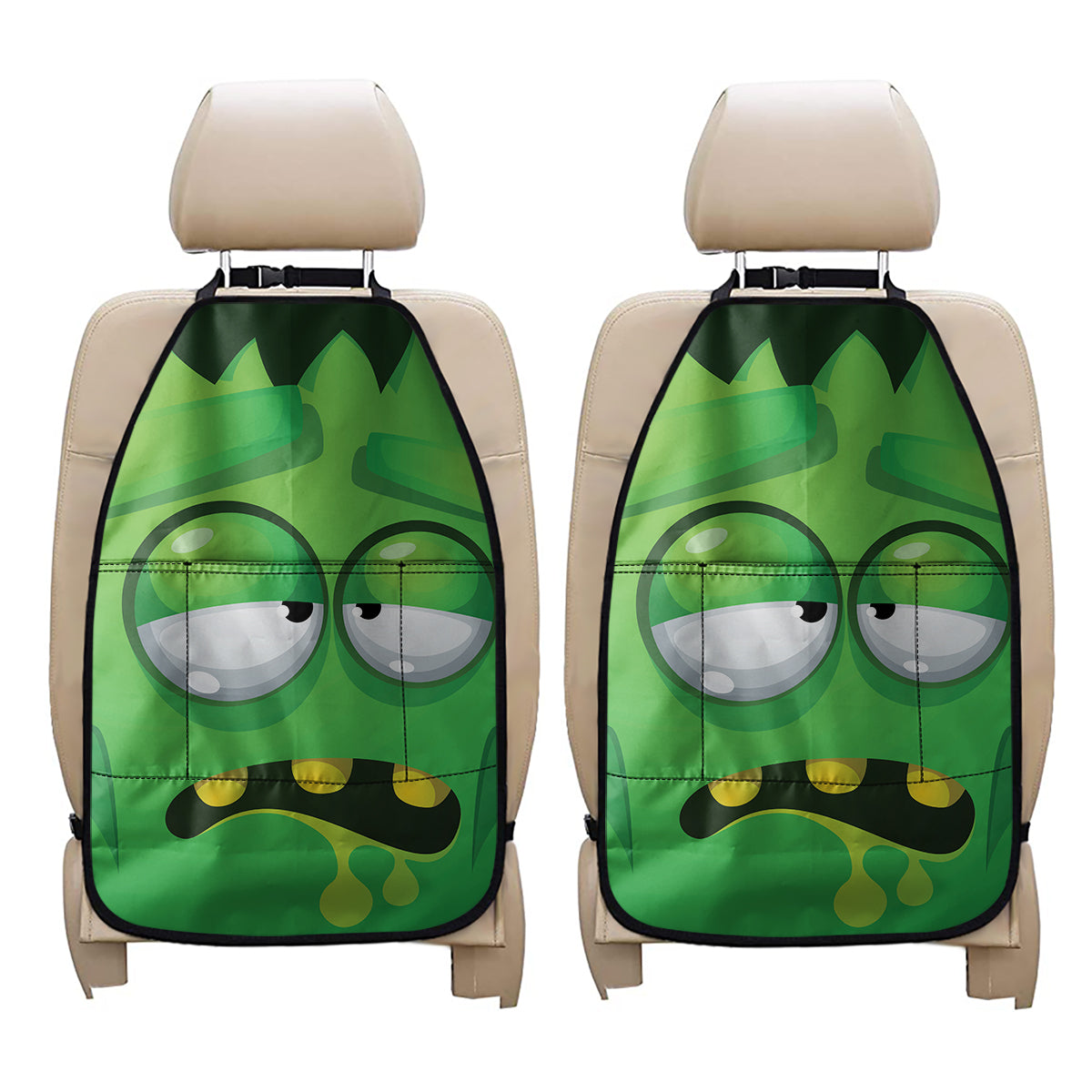 Halloween Frankenstein Face Print Car Seat Organizers