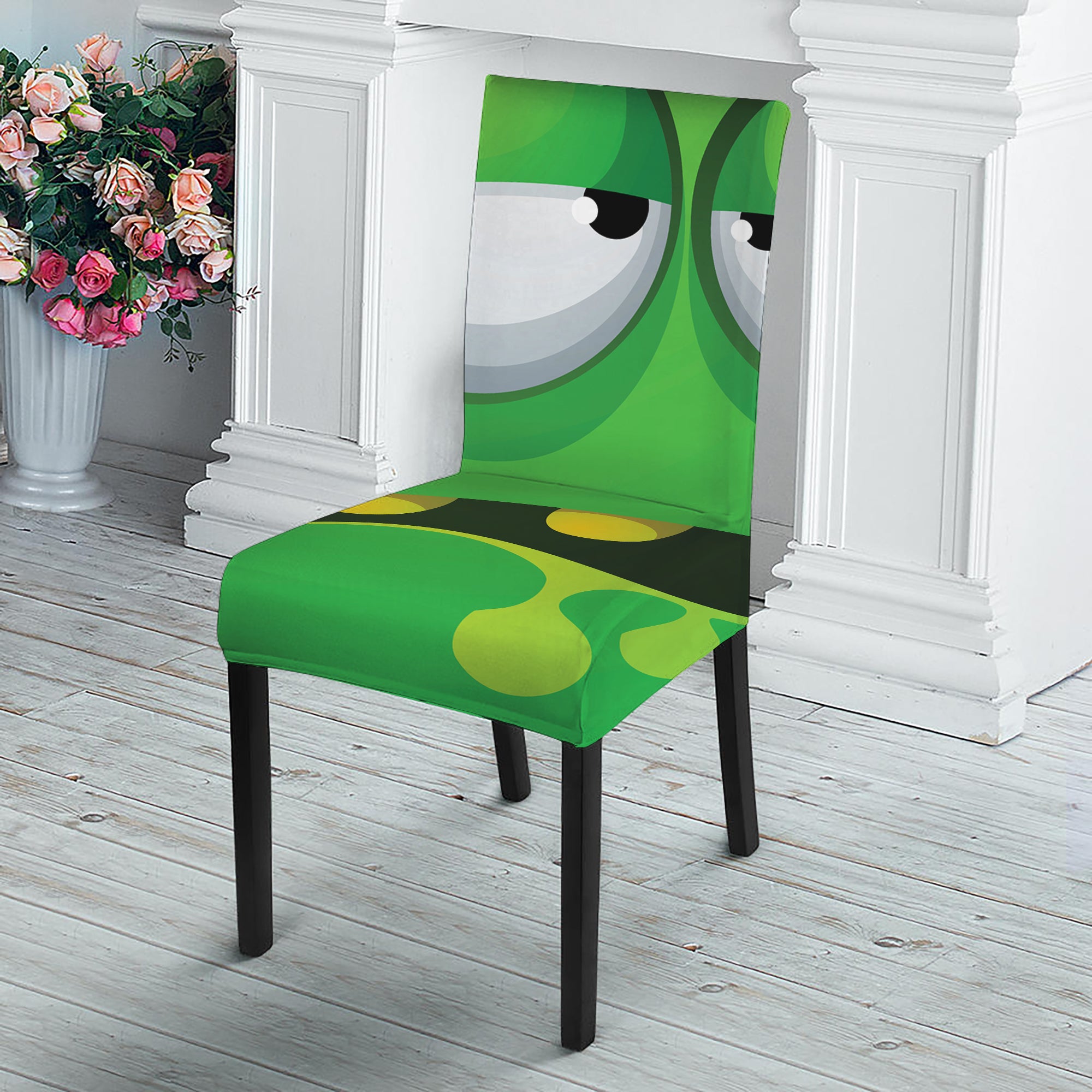 Halloween Frankenstein Face Print Dining Chair Slipcover