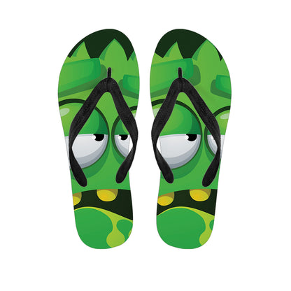 Halloween Frankenstein Face Print Flip Flops