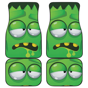 Halloween Frankenstein Face Print Front and Back Car Floor Mats