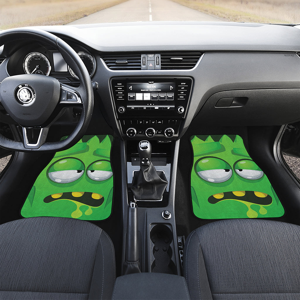 Halloween Frankenstein Face Print Front and Back Car Floor Mats