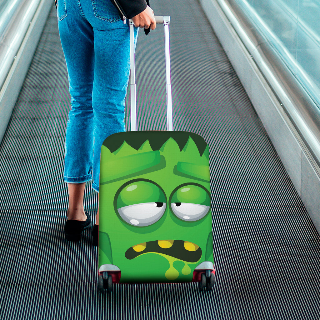 Halloween Frankenstein Face Print Luggage Cover