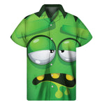 Halloween Frankenstein Face Print Men's Short Sleeve Shirt