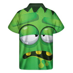 Halloween Frankenstein Face Print Men's Short Sleeve Shirt