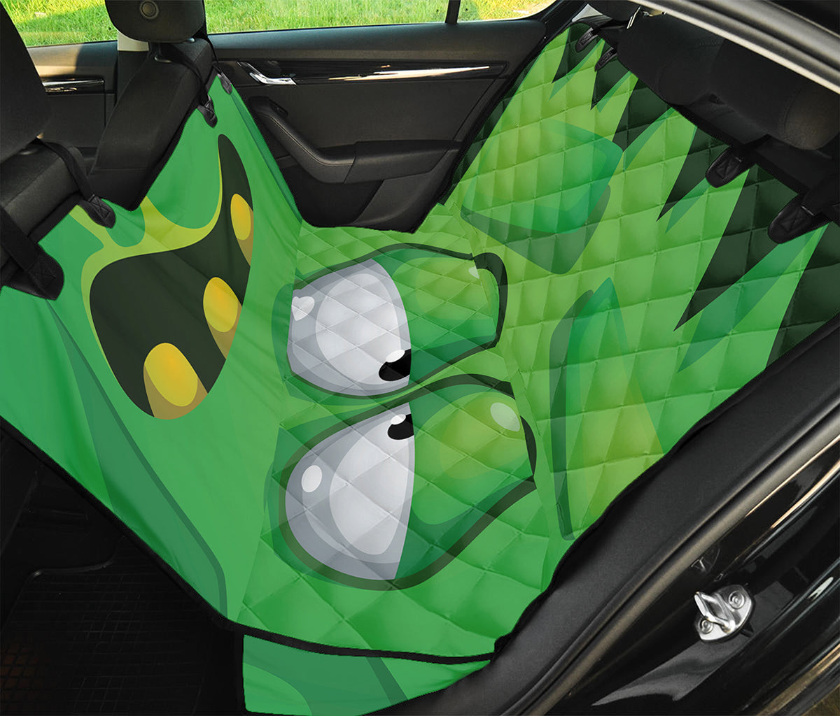 Halloween Frankenstein Face Print Pet Car Back Seat Cover