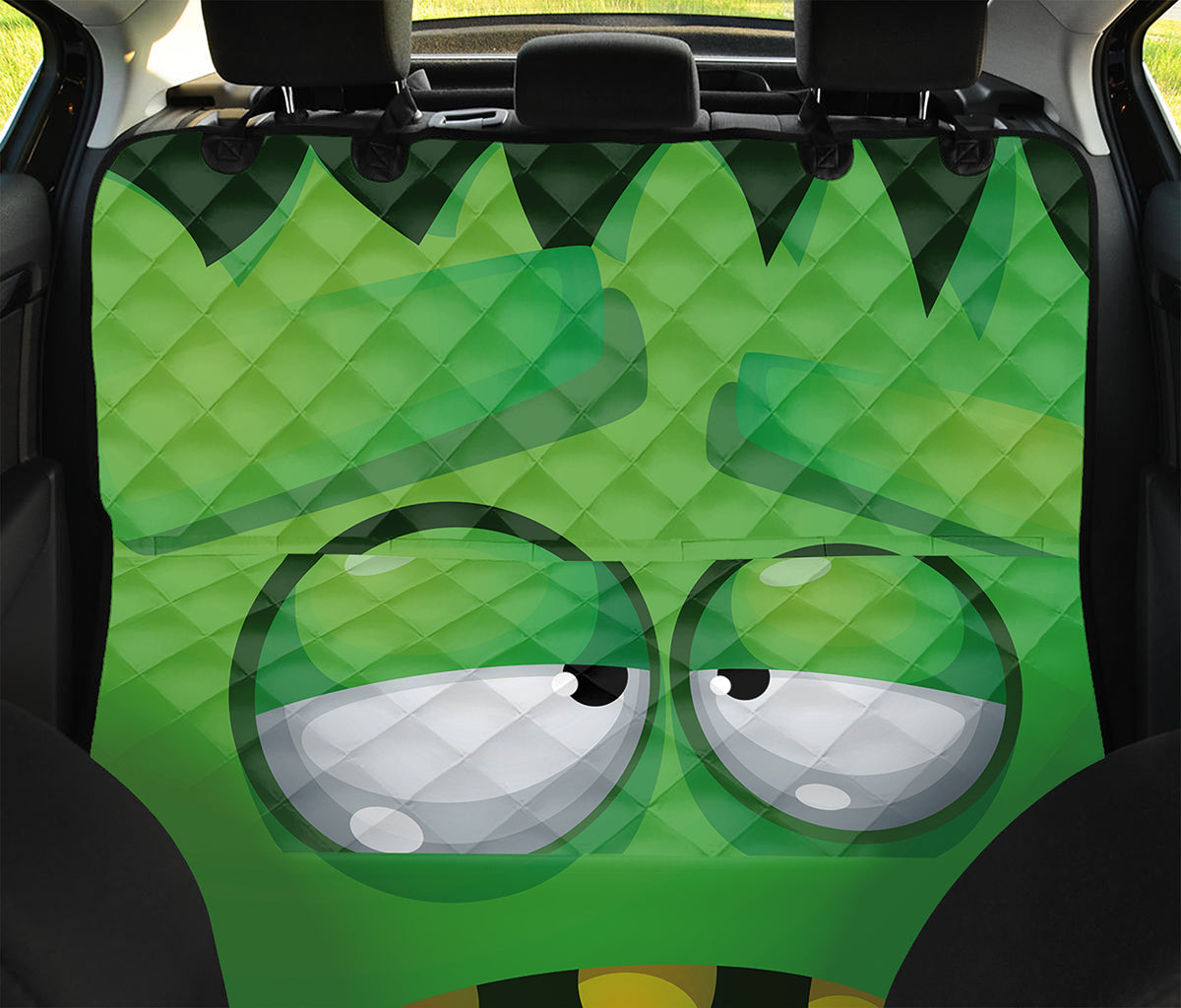 Halloween Frankenstein Face Print Pet Car Back Seat Cover