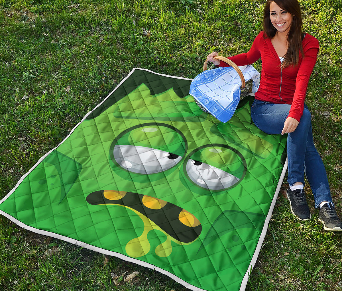 Halloween Frankenstein Face Print Quilt