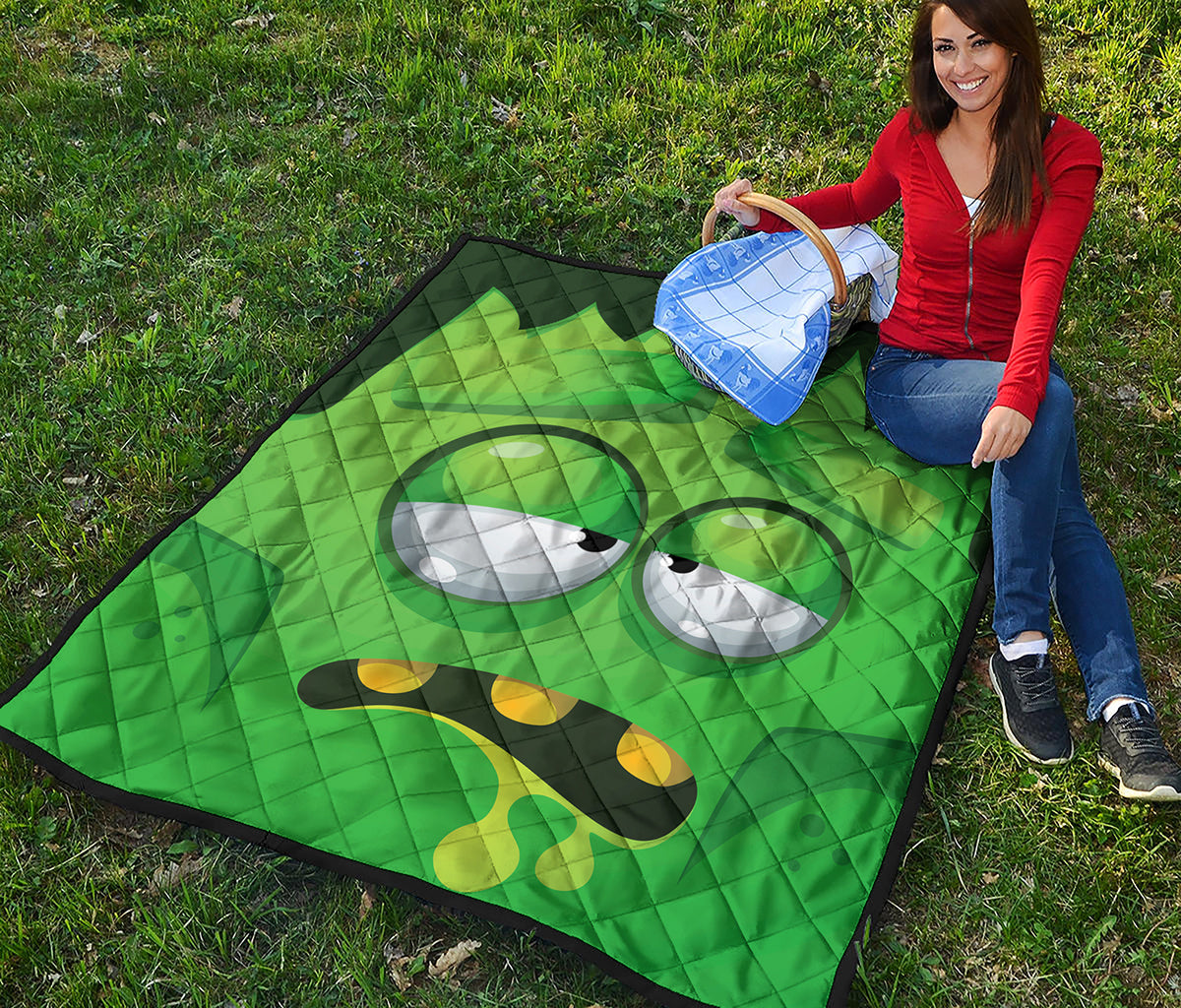 Halloween Frankenstein Face Print Quilt