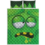Halloween Frankenstein Face Print Quilt Bed Set