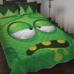 Halloween Frankenstein Face Print Quilt Bed Set