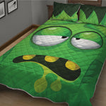 Halloween Frankenstein Face Print Quilt Bed Set