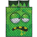 Halloween Frankenstein Face Print Quilt Bed Set