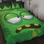 Halloween Frankenstein Face Print Quilt Bed Set