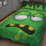 Halloween Frankenstein Face Print Quilt Bed Set