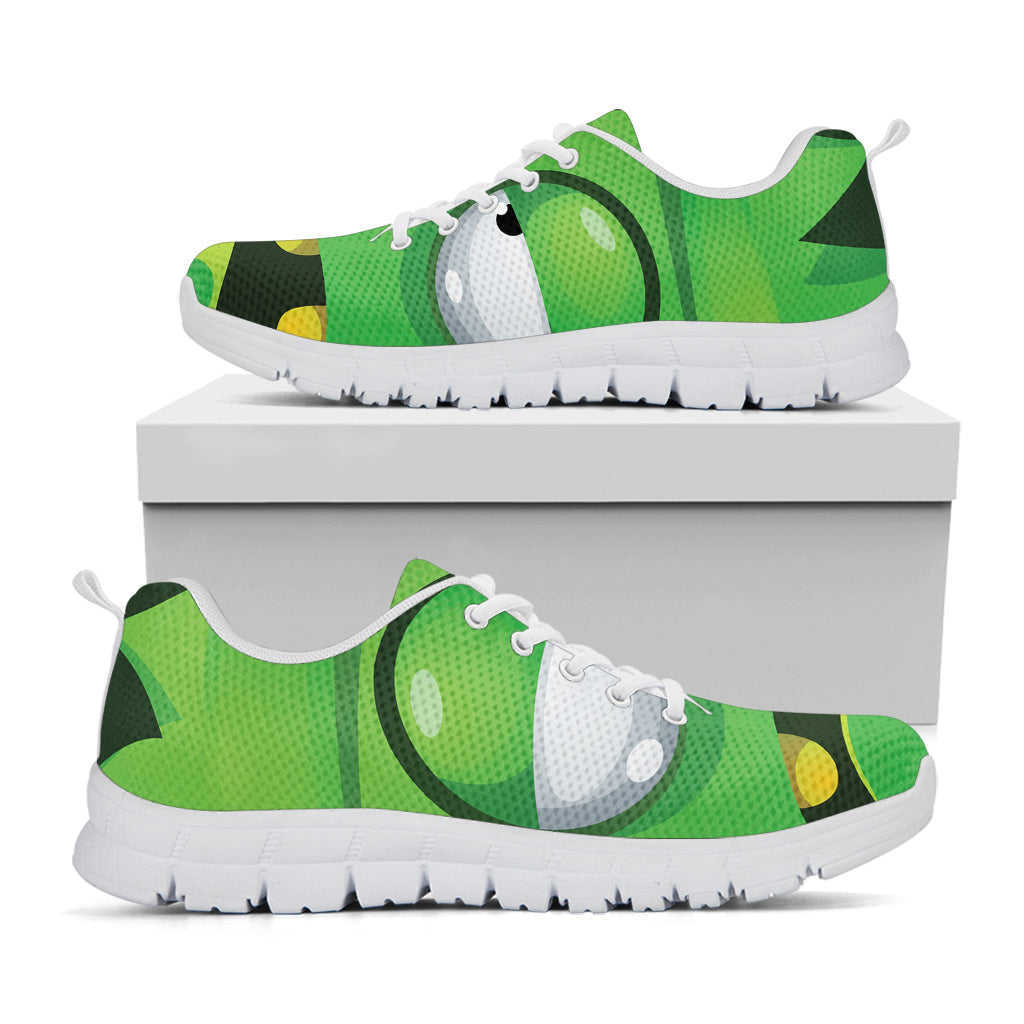 Halloween Frankenstein Face Print White Sneakers