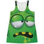 Halloween Frankenstein Face Print Women's Racerback Tank Top