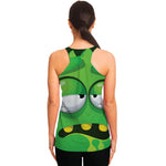 Halloween Frankenstein Face Print Women's Racerback Tank Top