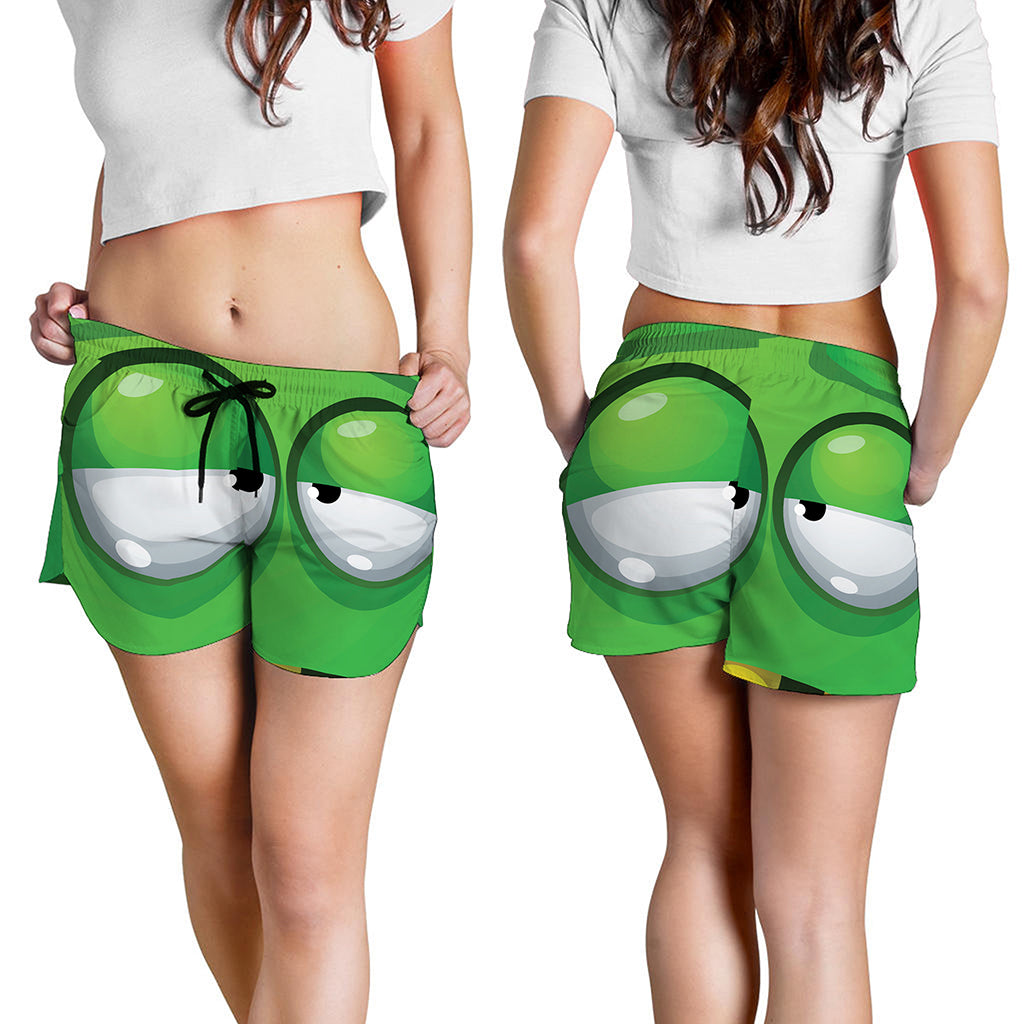 Halloween Frankenstein Face Print Women's Shorts