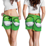Halloween Frankenstein Face Print Women's Shorts