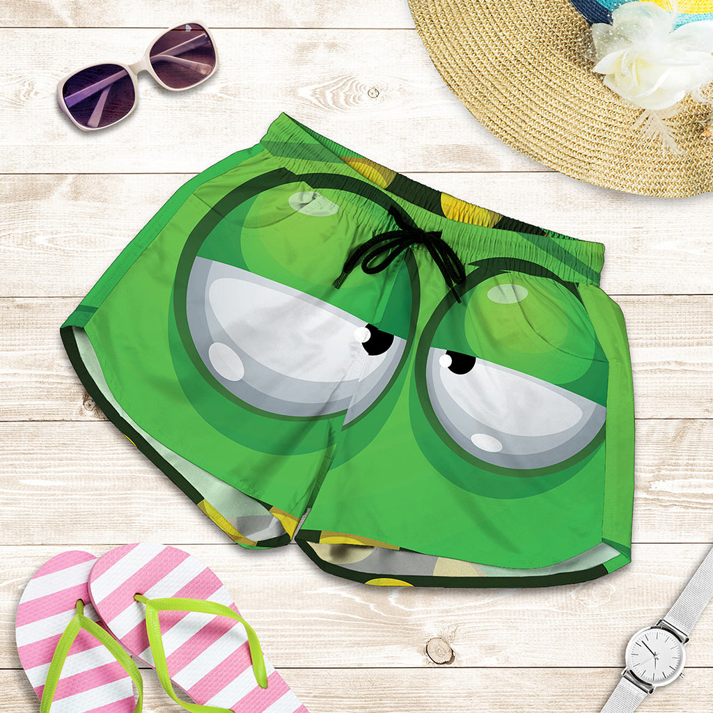 Halloween Frankenstein Face Print Women's Shorts