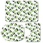 Halloween Frankenstein Pattern Print 3 Piece Bath Mat Set