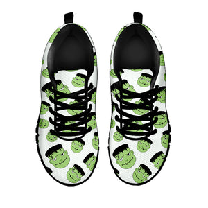 Halloween Frankenstein Pattern Print Black Sneakers