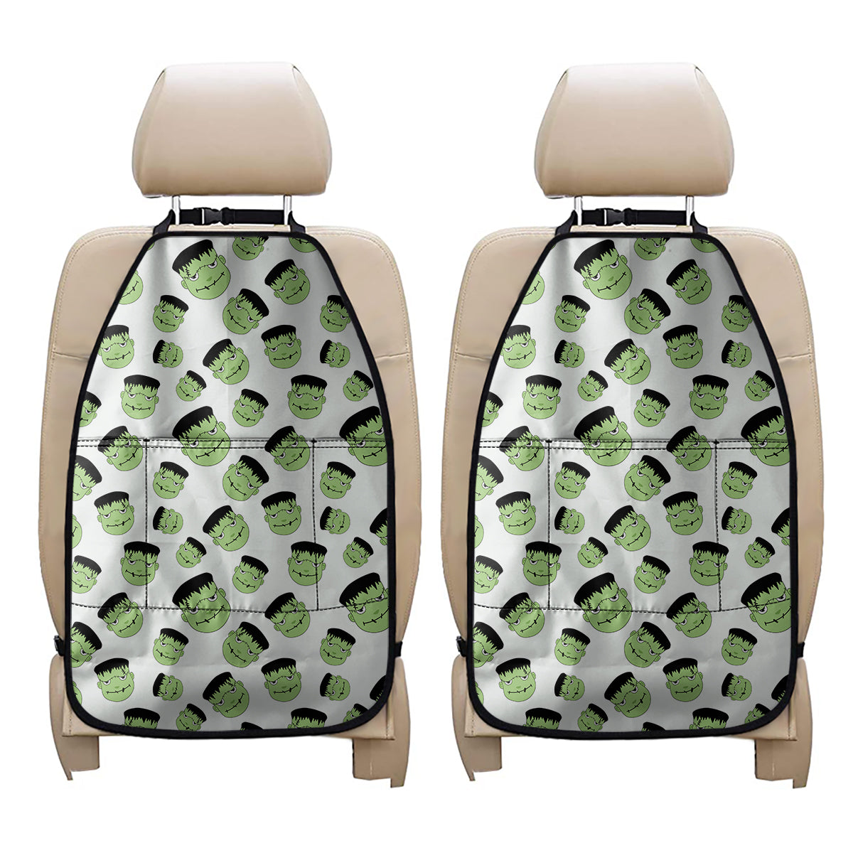 Halloween Frankenstein Pattern Print Car Seat Organizers
