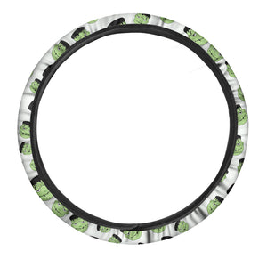 Halloween Frankenstein Pattern Print Car Steering Wheel Cover