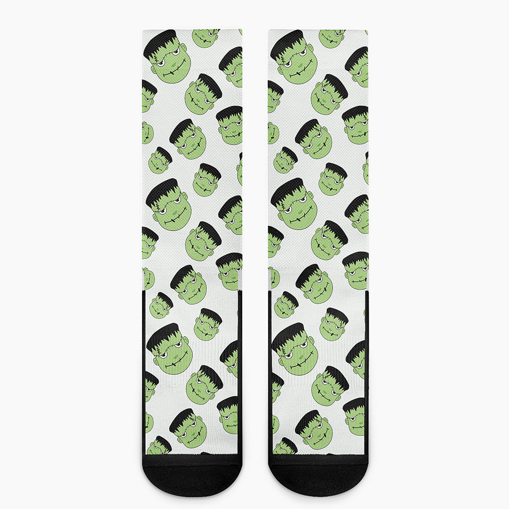 Halloween Frankenstein Pattern Print Crew Socks