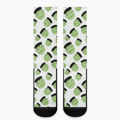 Halloween Frankenstein Pattern Print Crew Socks