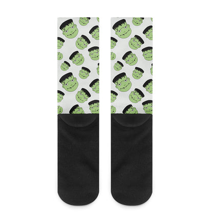 Halloween Frankenstein Pattern Print Crew Socks