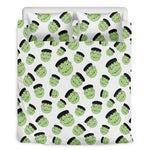 Halloween Frankenstein Pattern Print Duvet Cover Bedding Set