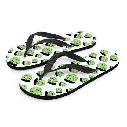 Halloween Frankenstein Pattern Print Flip Flops